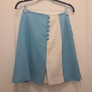 ABERCROMBIE & FITCH American Golfer linen style mini skirt size 10 blue & white